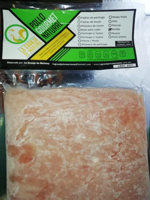Molida de pollo gourmet, 1/2 Kilo.