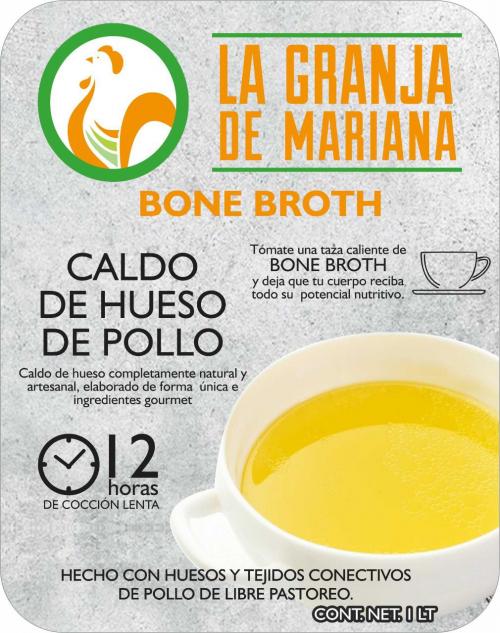 Caldo de hueso de pollo, bone broth / 1 Litro